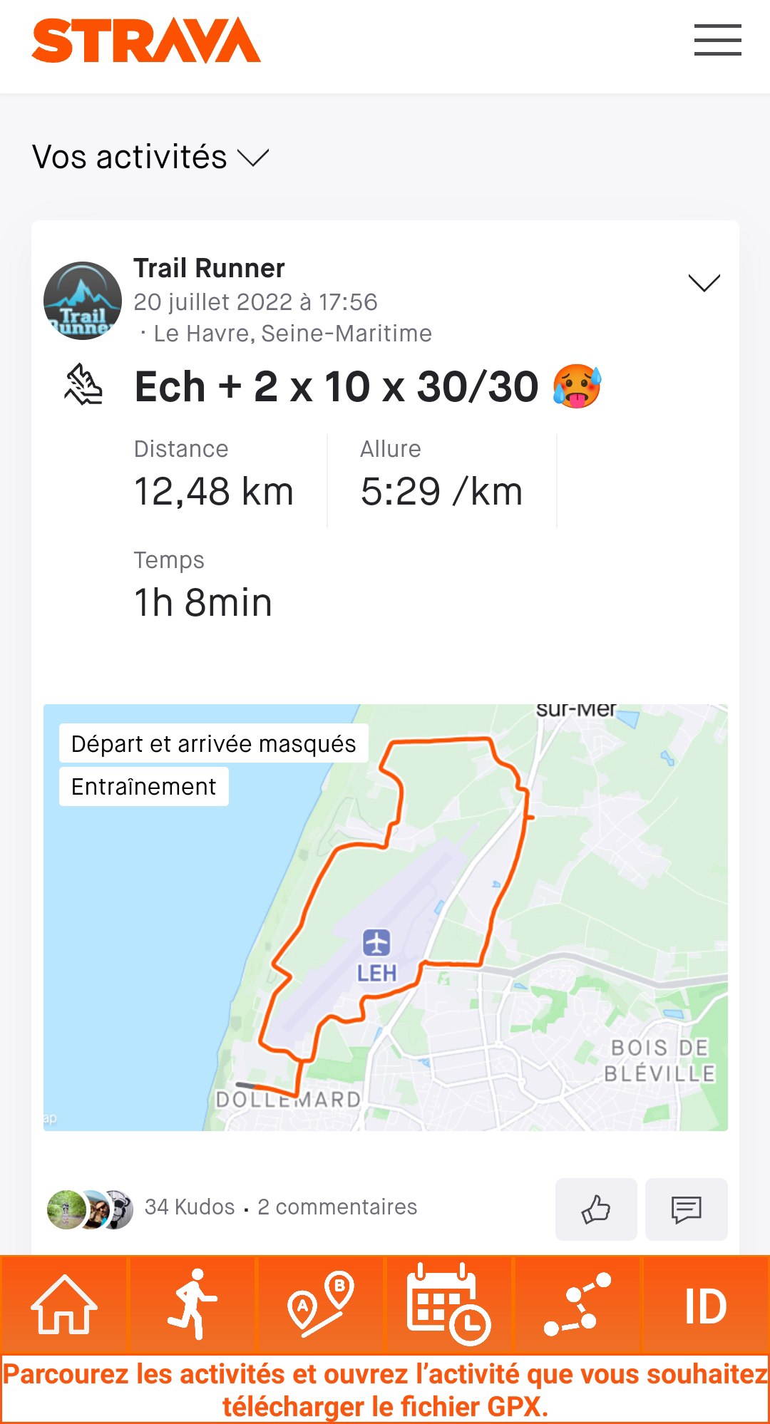 Strava vers Garmin Connect